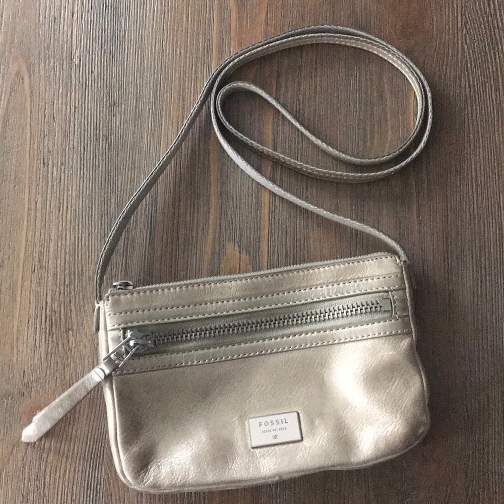 Metallic Fossil Cross Body